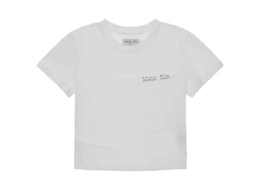 Matin Kim Slit Pintuck Point Crop Tee White TS018