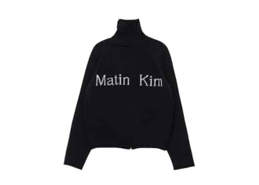 Matin Kim Spell Point Knit Zip Up Jacket Black CD004