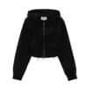 Matin Kim String Detail Crop Zip Up Hoodie Black JP011