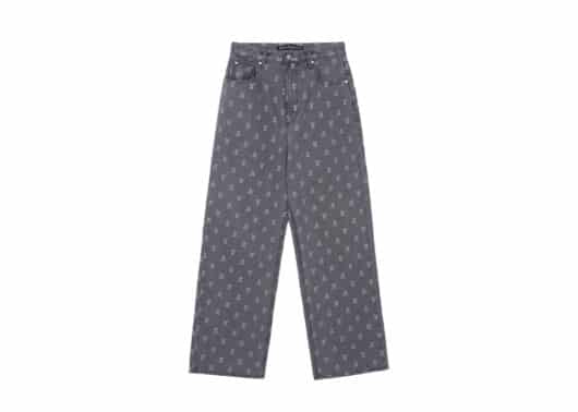 Rest & Recreation Logo Printed Jeans Light Grey