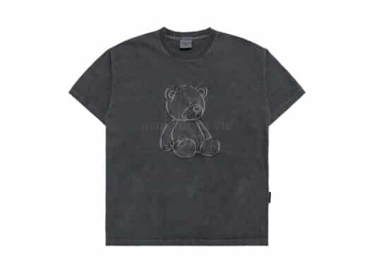 ADLV Bear Applique Pigment Washing Tee Charcoal