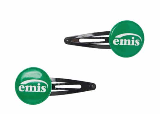 Emis Enamel Circle Hairpin Green (Set Of 2) front view