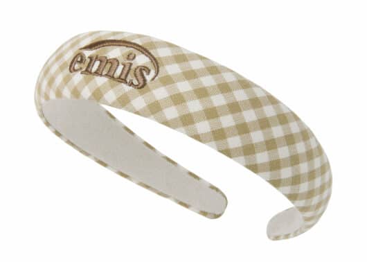 Emis Ginham Check Hairband Beige front view