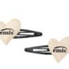 Emis Heart Hairpin Ivory (Set of 2) front view