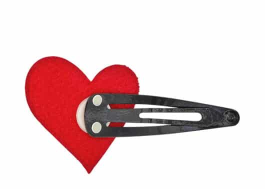 Emis Heart Hairpin Red (Set of 2) back view