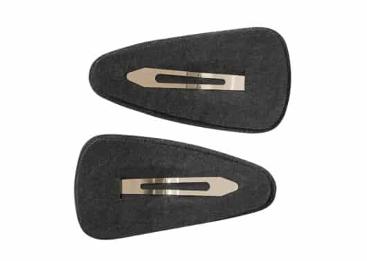 Emis Velvet Wide Hairpin Black (Set of 2) back view