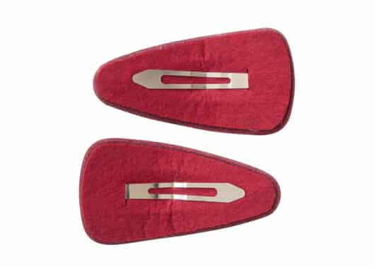 Emis Velvet Wide Hairpin Red (Set of 2) back view