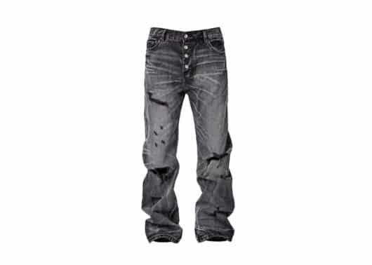 Glacierboy Washed Destroyed Denim Pants Black