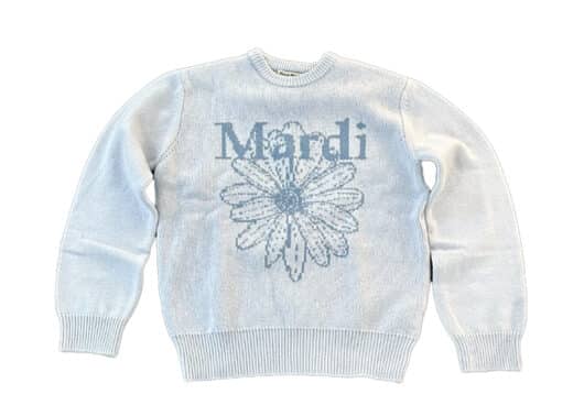 Mardi Mercredi Cashmere Blended FlowerMardi Pullover Ice Blue