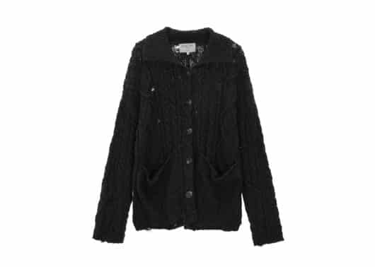 Matin Kim Damage Cable Cardigan Charcoal CD013