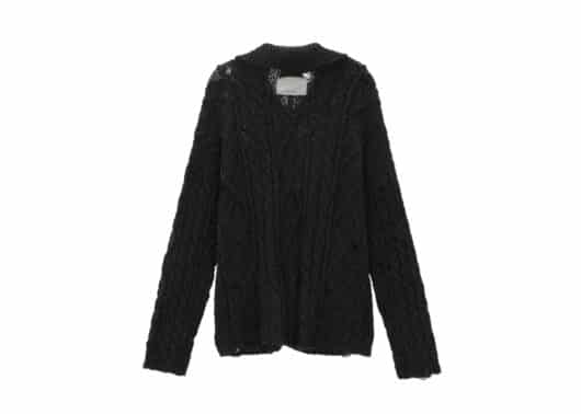 Matin Kim Damage Cable Cardigan Charcoal CD013 - Image 2