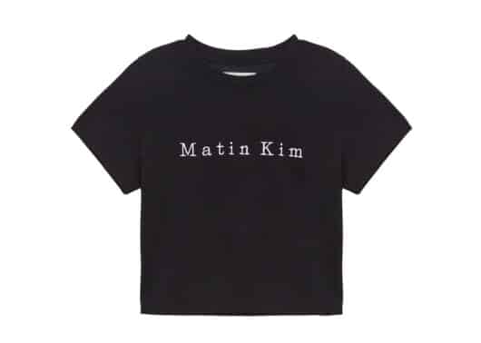 Matin Kim Embroidery Logo Crop Tee Black TS024