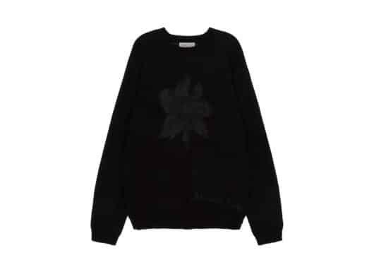 Matin Kim Flower Jacquard Knit Pullover Black PO004