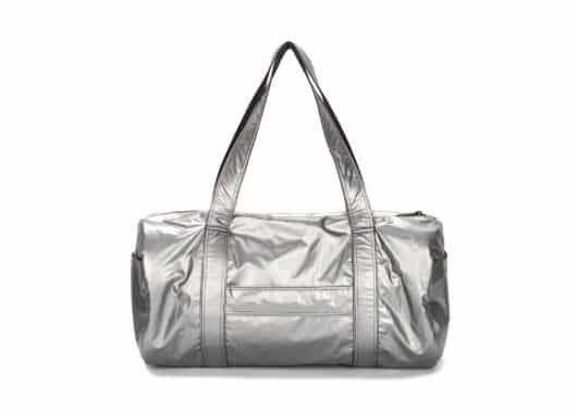 Matin Kim Glossy Logo Sporty Duffel Bag Silver BG008 - Image 2