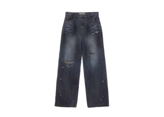 Matin Kim Heavy Washed Damage Denim Pants Blue DN011