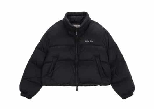 Matin Kim High Neck Classic Crop Puffer Down Jumper Black DW003 front view