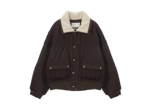 Matin Kim Knit Mixed Flight Jumper Brown JP047 front view