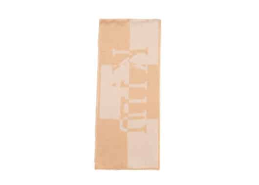 Matin Kim Logo Checkedboard Muffler Beige AC007 - Image 2