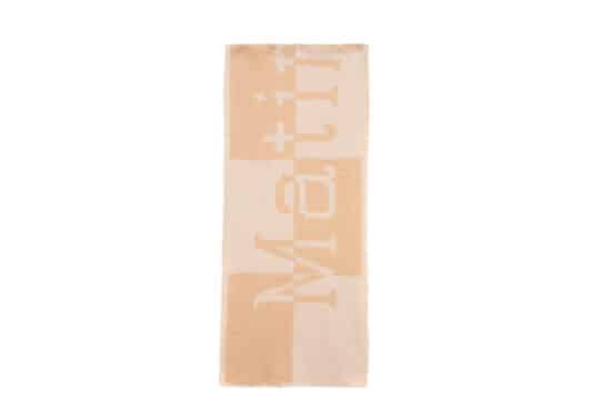 Matin Kim Logo Checkedboard Muffler Beige AC007