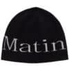 Matin Kim Logo Jacquard Short Beanie Black HT006