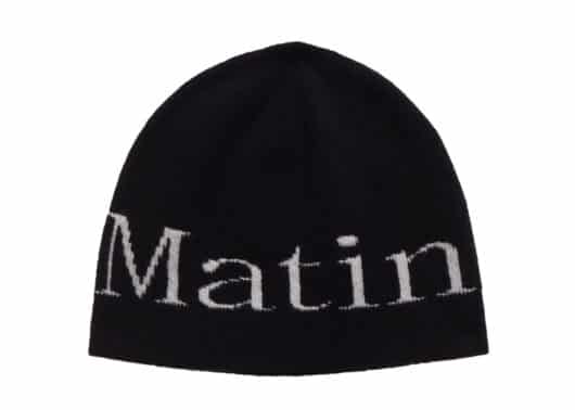 Matin Kim Logo Jacquard Short Beanie Black HT006