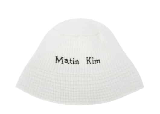 Matin Kim Logo Knit Bucket Hat Ivory HT020