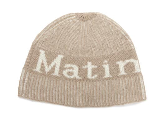 Matin Kim Matin Stripe Two Tone Beanie Beige HT019