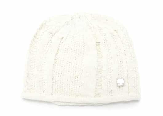 Matin Kim Stripe Chunky Beanie Ivory HT001