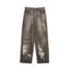 Matin Kim Vintage Graphic Printed Denim Pants Brown DN030