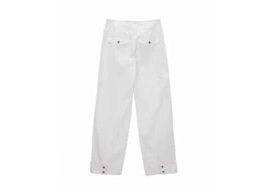Matin Kim Wavy Stitch Zipper Cotton Pants White PT038 - Image 2