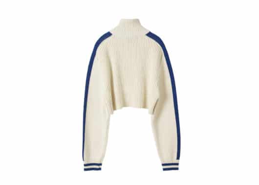 Rest & Recreation Half Zip-Up Crop Knit Top Ivory - Image 2