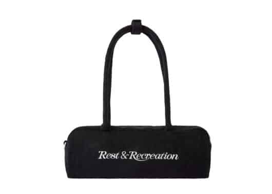 Rest & Recreation Logo Terry Shoulder Bag Black - Image 2