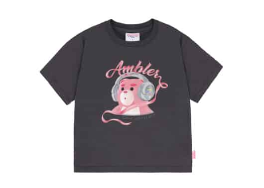 Ambler Y2K Belly Crop Tee Dark Grey BS301 front view