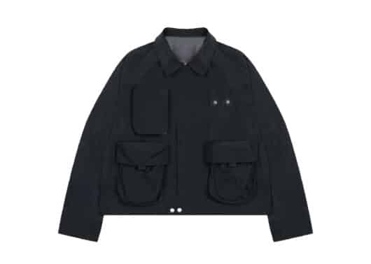 Grailz Multi Pocket Trucker Jacket Black front view