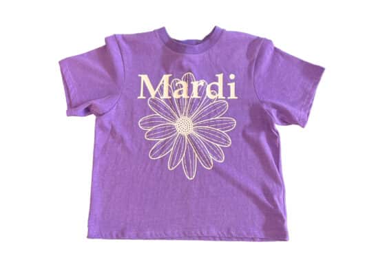 Mardi Mercredi FlowerMardi Washing Slim Tee Purple White