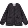 Matin Kim Collarless Quilting Zip Up Jumper Black JP051