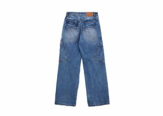 Matin Kim Cutted Cargo Denim Pants Blue DN041 - Image 2