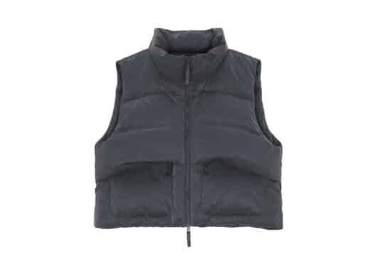 Matin Kim Glossy Crop Down Vest Grey DW001 front view