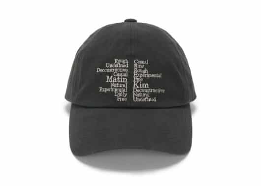 Matin Kim Keyword Lettering Ball Cap Charcoal HT009 front view