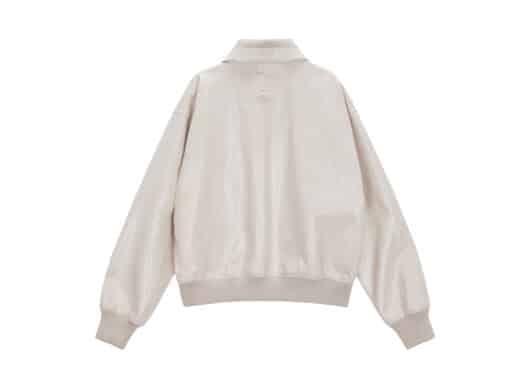 Matin Kim Knit Collar Faux Leather Jumper Ivory JP029 - Image 2
