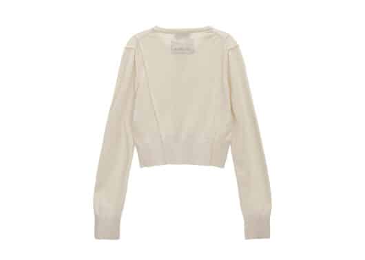 Matin Kim Pintuck Point Knit Cardigan Ivory CD018 - Image 2