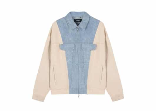 Represent R4 Colour Block Denim Jacket Blue Cream