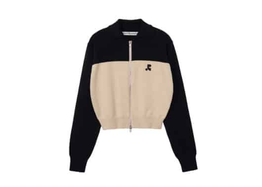 Rest & Recreation 2-Tone Zip-Up Cardigan Beige