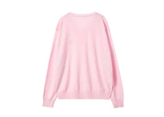 Rest & Recreation Logo Oversize V Neck Top Pink - Image 2