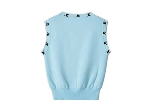 Rest & Recreation Logo Sleeveless Knit Top Sky Blue - Image 2