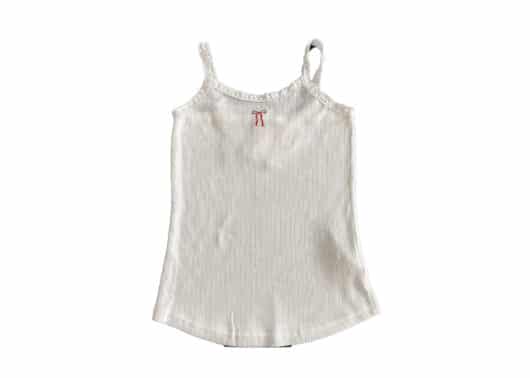 Ronron Lace Line Ribbon Sleeveless White