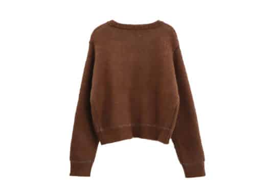 Ronron R Hairy Knit Brown back view