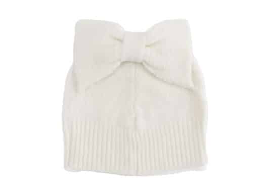 Ronron Ribbon Cat Beanie Ivory front view