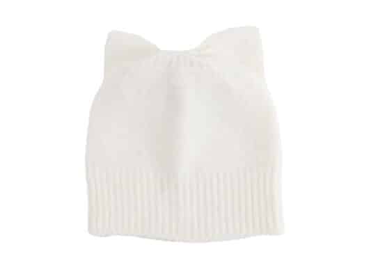 Ronron Ribbon Cat Beanie Ivory back view