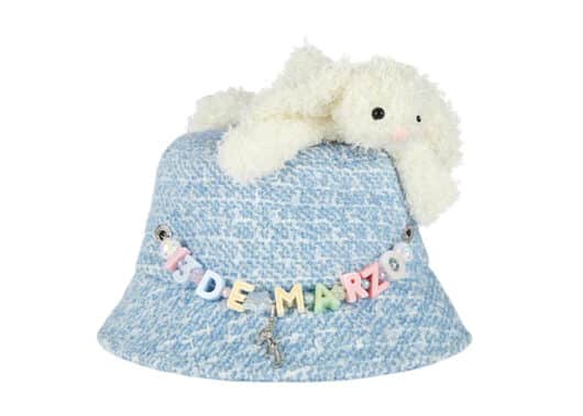 13De Marzo Logo Pendent Bucket Hat Blue front view